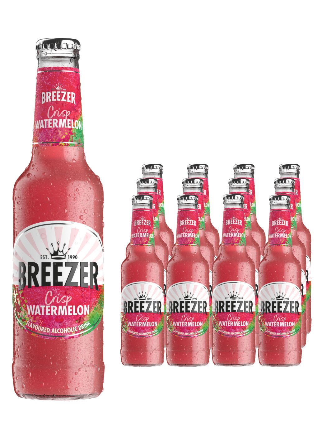 Bacardi Breezer Watermelon Premixed Drink Multipack, 12 x 275 ml Ready Made Cocktails