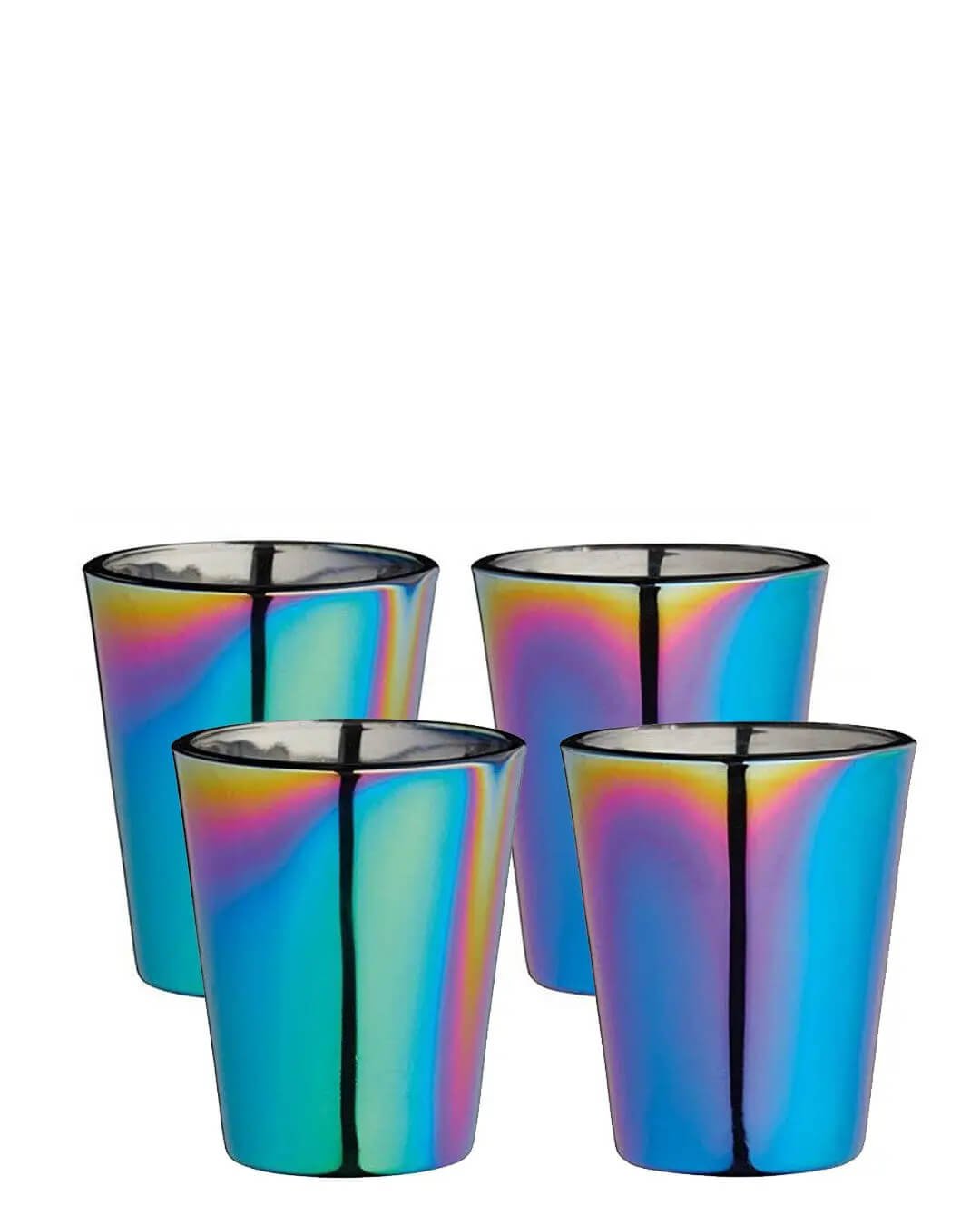 BarCraft Metallic Rainbow Iridescent Small Shot Glasses Tableware 5028250771339