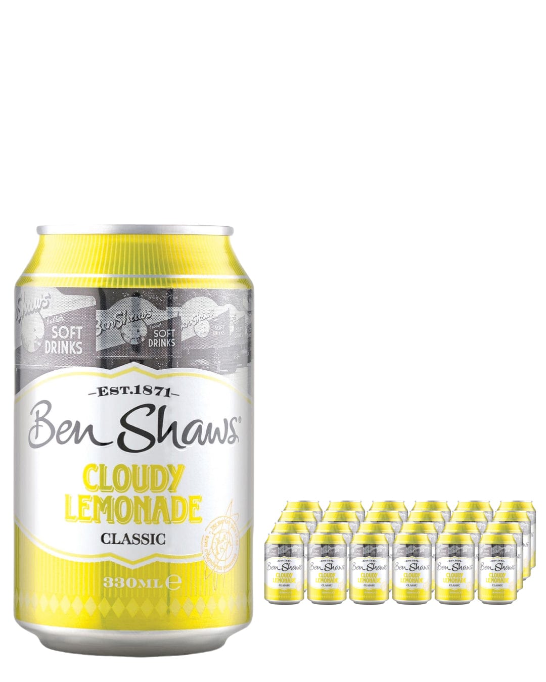 Ben Shaws Cloudy Lemonade Can Multipack, 24 x 330 ml Soft Drinks & Mixers