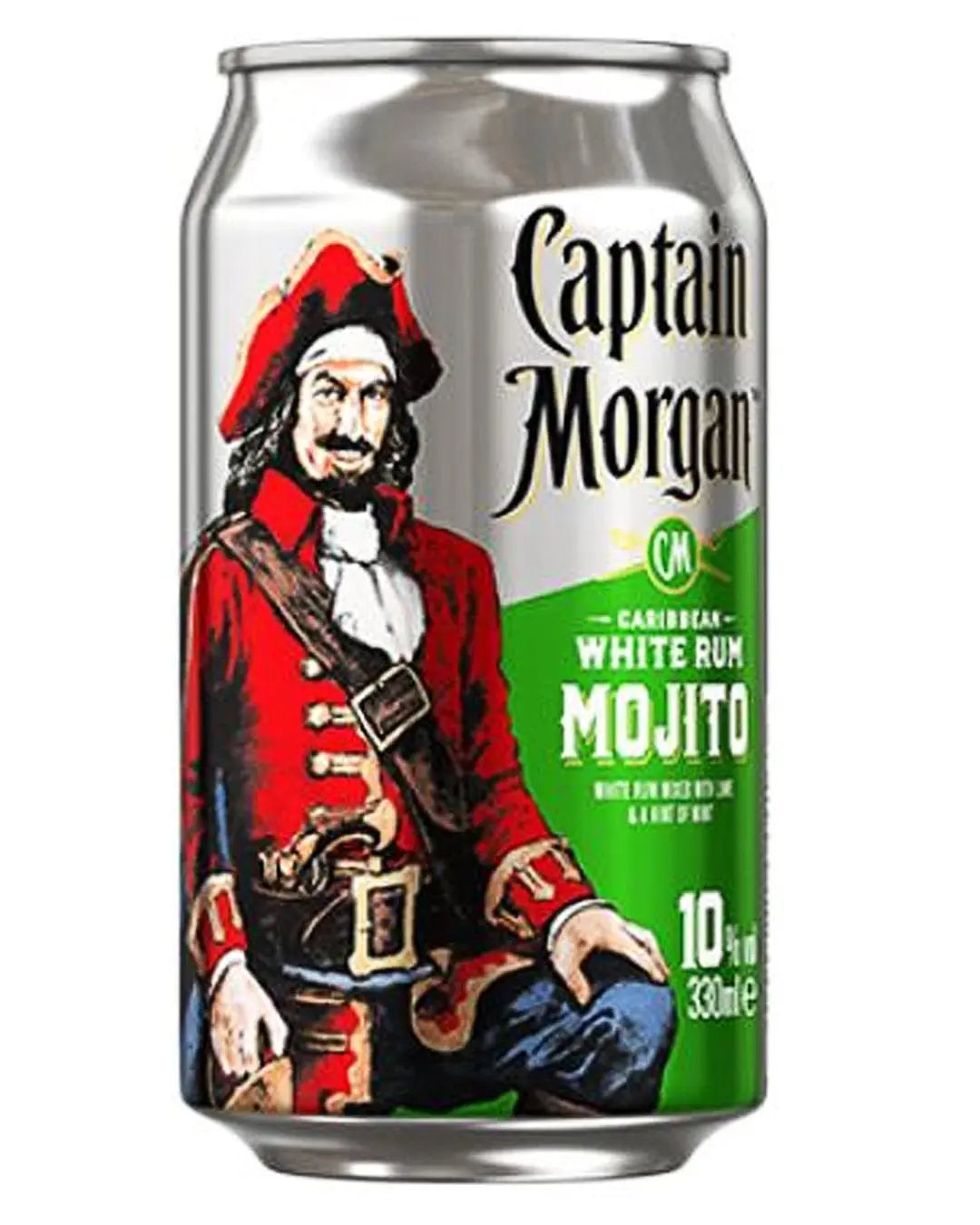 Captain Morgan White Rum Mojito Premixed Cocktail Can, 330 ml Ready Made Cocktails