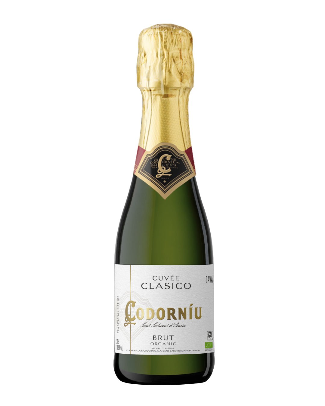 Codorniu Clasico Cuvee Brut Organic White Sparkling Wine, 20 cl Champagne & Sparkling