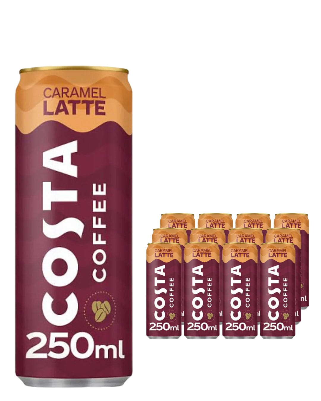 Costa Coffee Caramel Latte Can, 12 x 250 ml Soft Drinks & Mixers