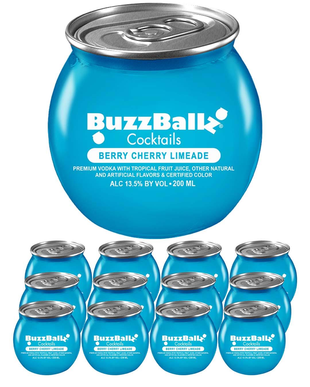BuzzBallz Berry Cherry Limeade Cocktail Multipack, 12 x 200 ml
