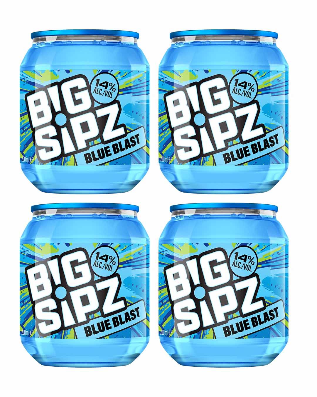 Big Sipz Blue Blast Cocktail Multipack, 4 x 200 ml