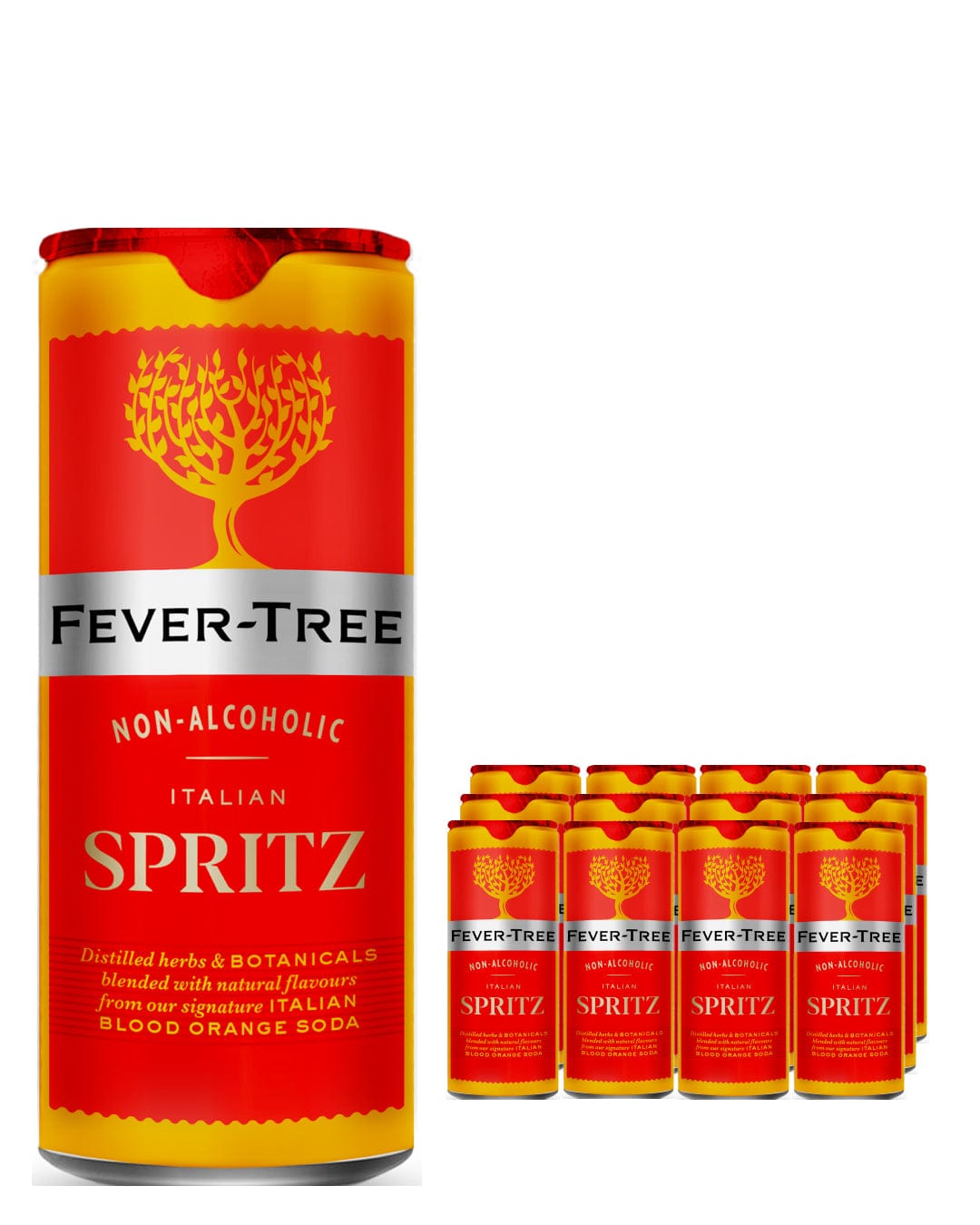 Fever-Tree Non Alcoholic Italian Spritz Premixed Drink Multipack, 12 x 250 ml Ready Made Cocktails