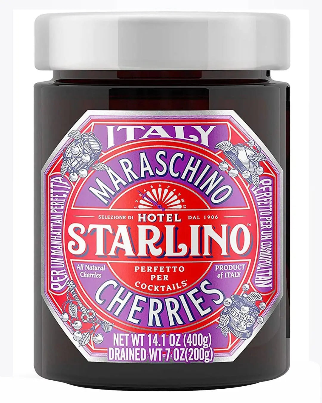 Hotel Starlino Italian Maraschino Cherries, 400 g Cocktail Essentials