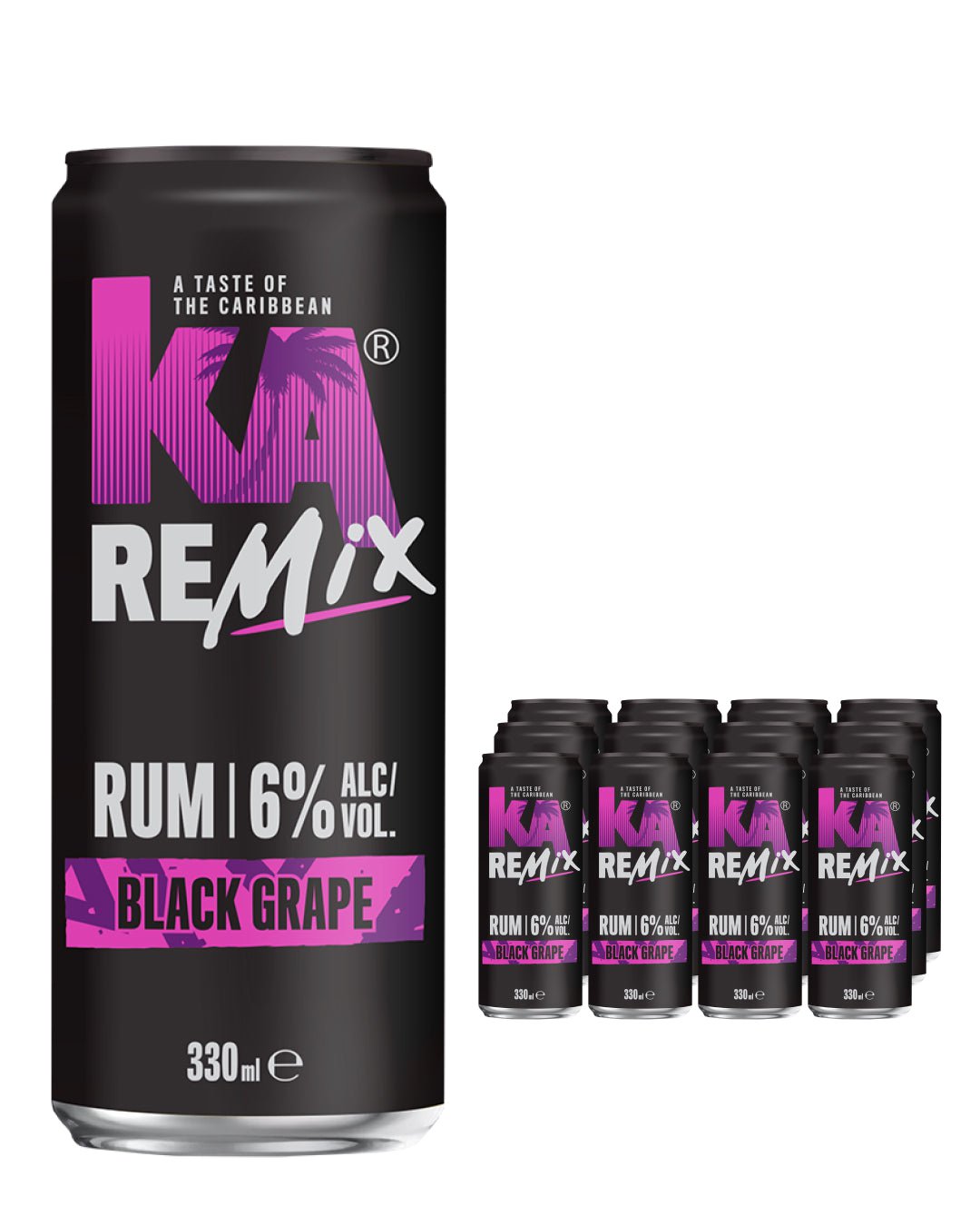 KA Remix Rum Black Grape Premixed Can Multipack, 12 x 330 ml spirits