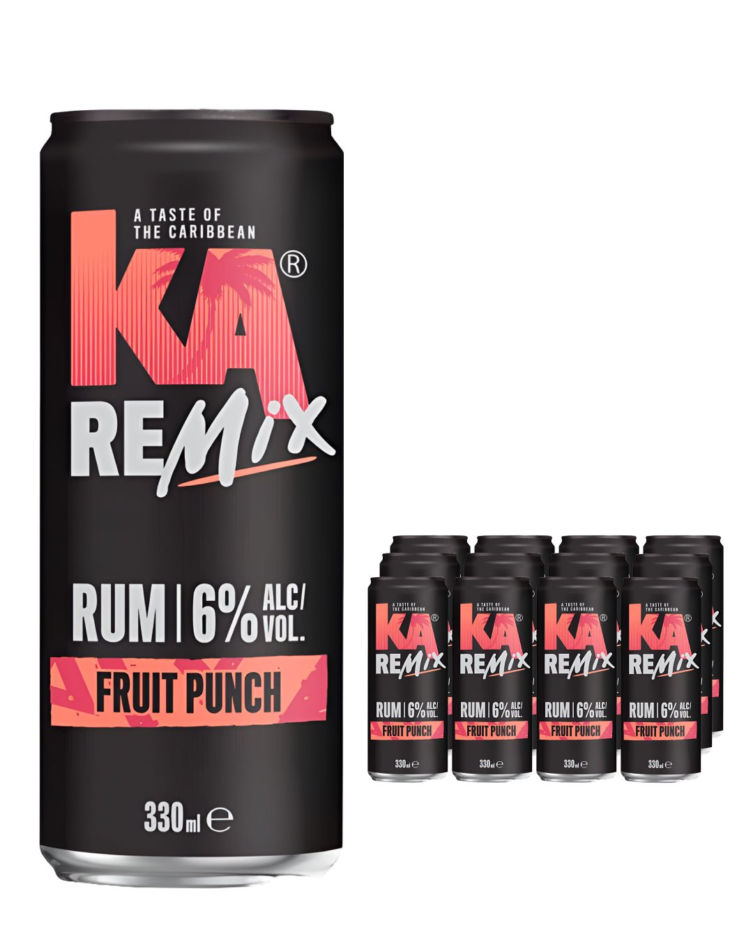 KA Remix Rum Fruit Punch Premixed Can Multipack, 12 x 330 ml spirits