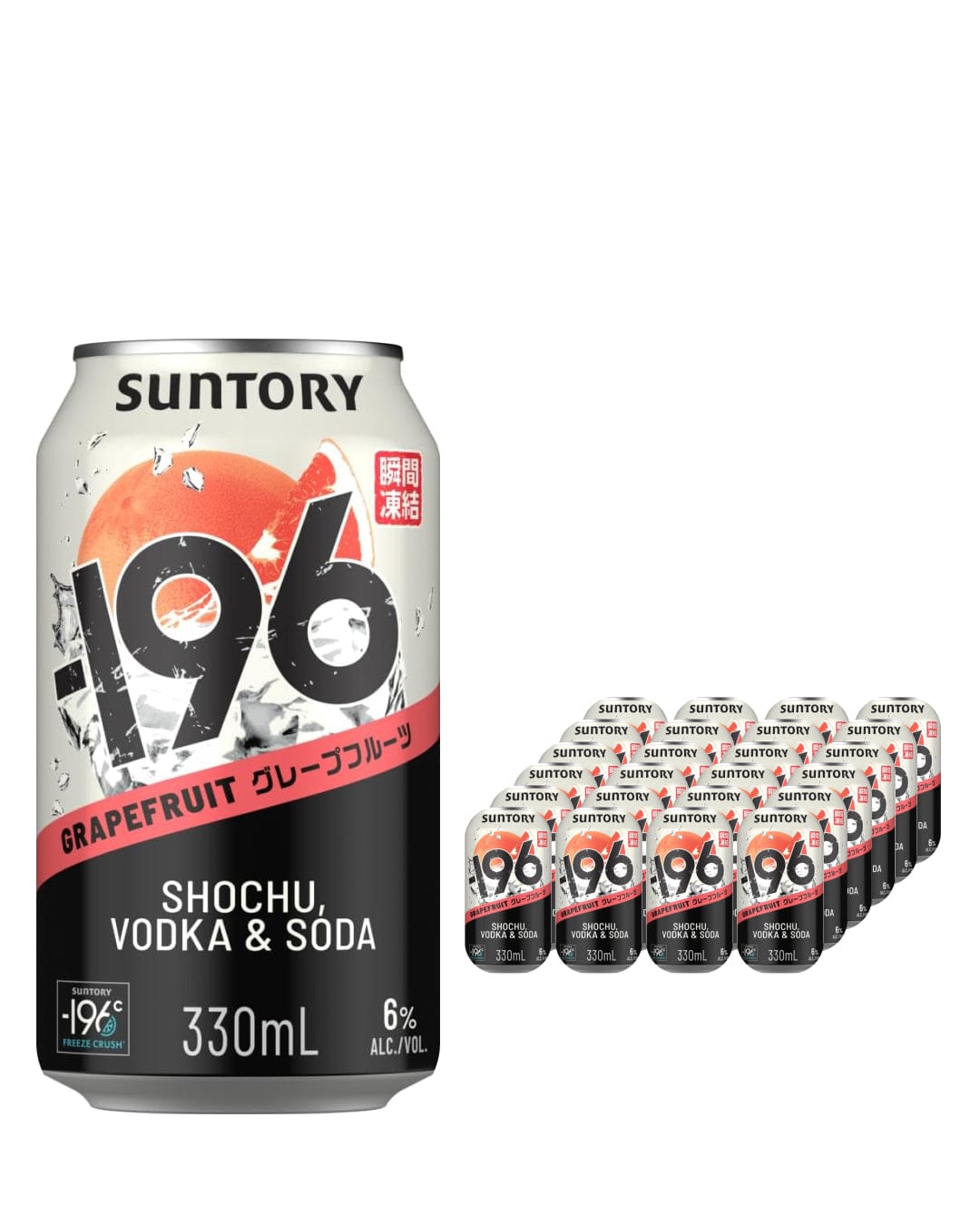 Minus 196 Grapefruit Shochu, Vodka & Soda Premixed Multipack, 12 x 330 ml Ready Made Cocktails