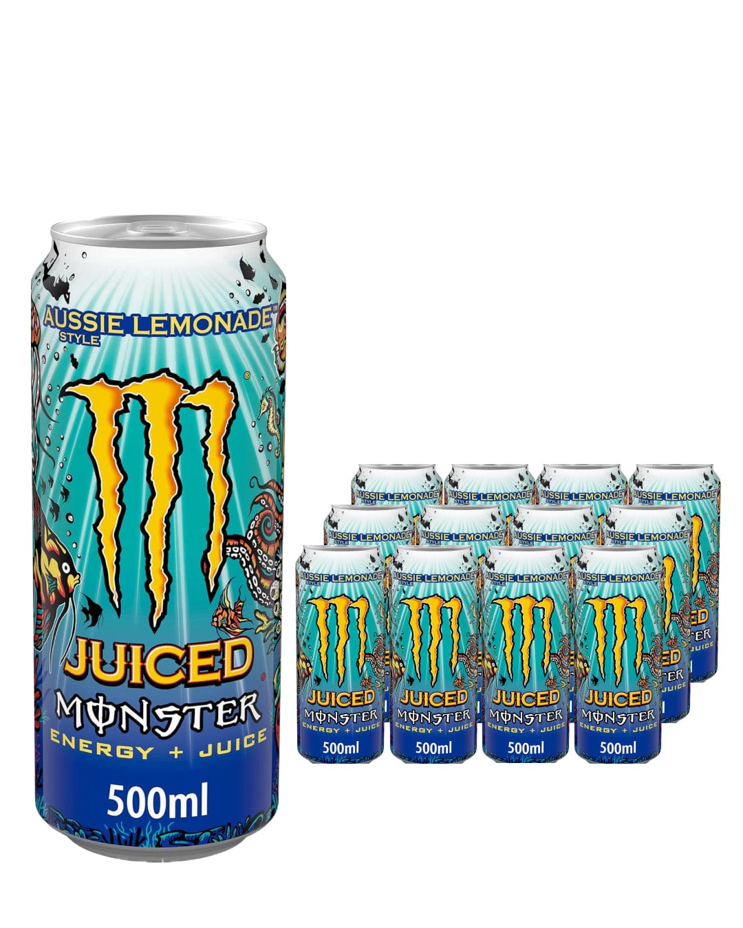 Monster Aussie Lemonade Energy Drink Can Multipack, 12 x 500 ml Soft Drinks & Mixers