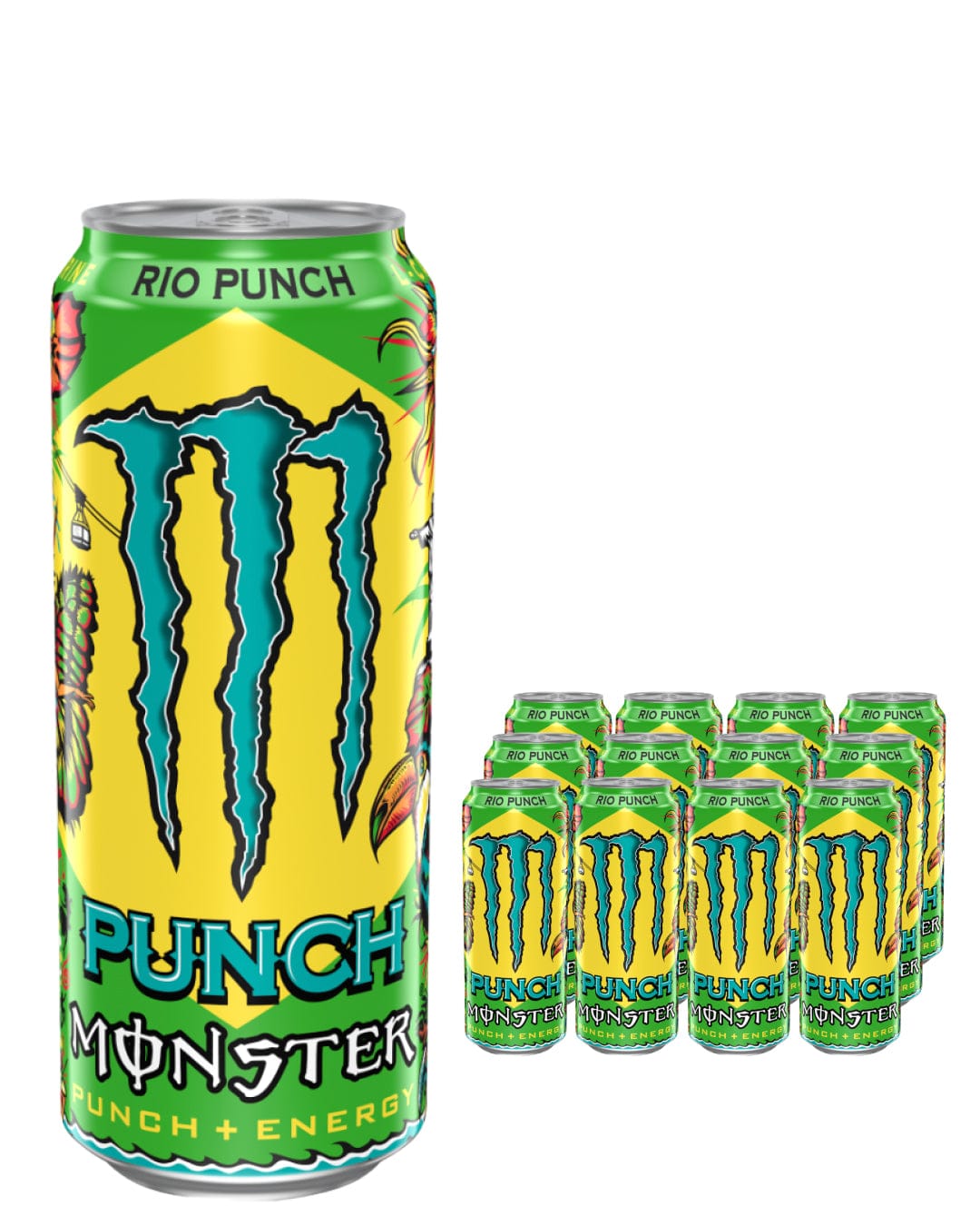Monster Rio Punch Juice Energy Drink Can Multipack, 12 x 500 ml Soft Drinks & Mixers