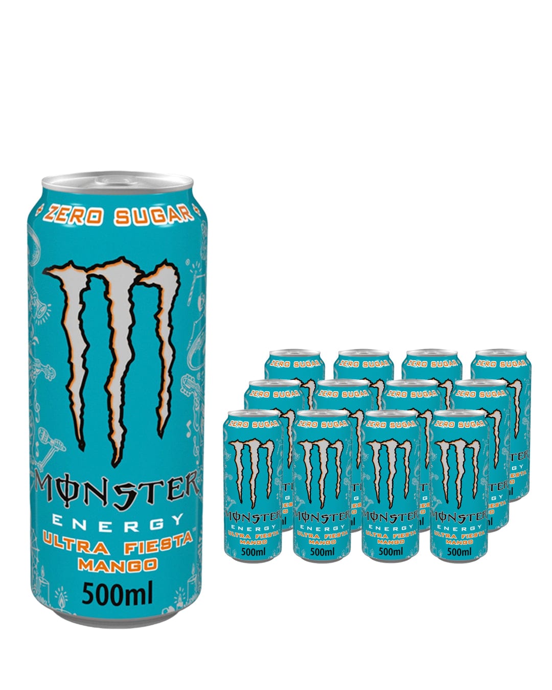 Monster Ultra Fiesta Mango Energy Drink Can Multipack, 12 x 500 ml Soft Drinks & Mixers