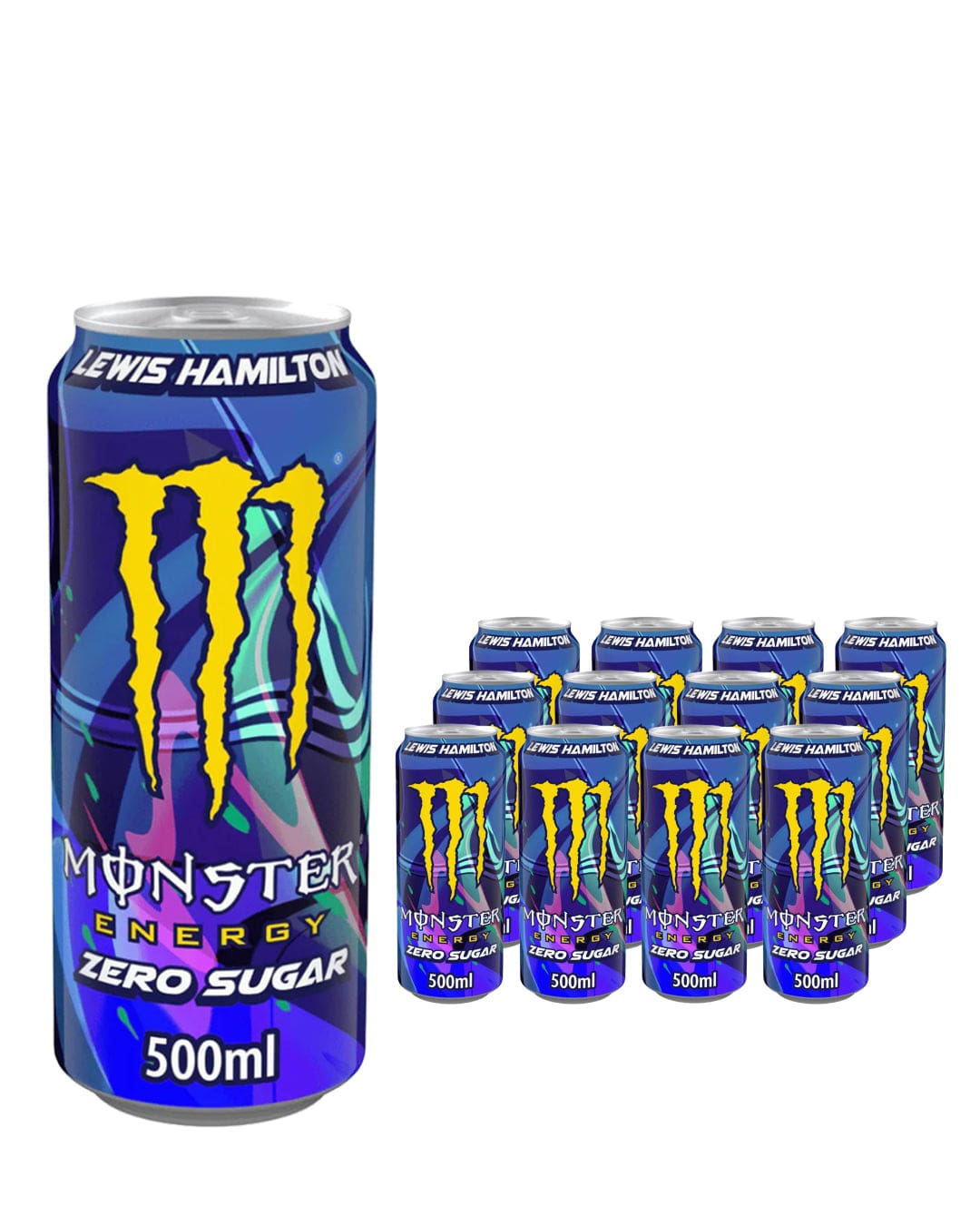 Monster Zero Sugar Lewis Hamilton Energy Drink Can Multipack, 12 x 500 ml Soft Drinks & Mixers