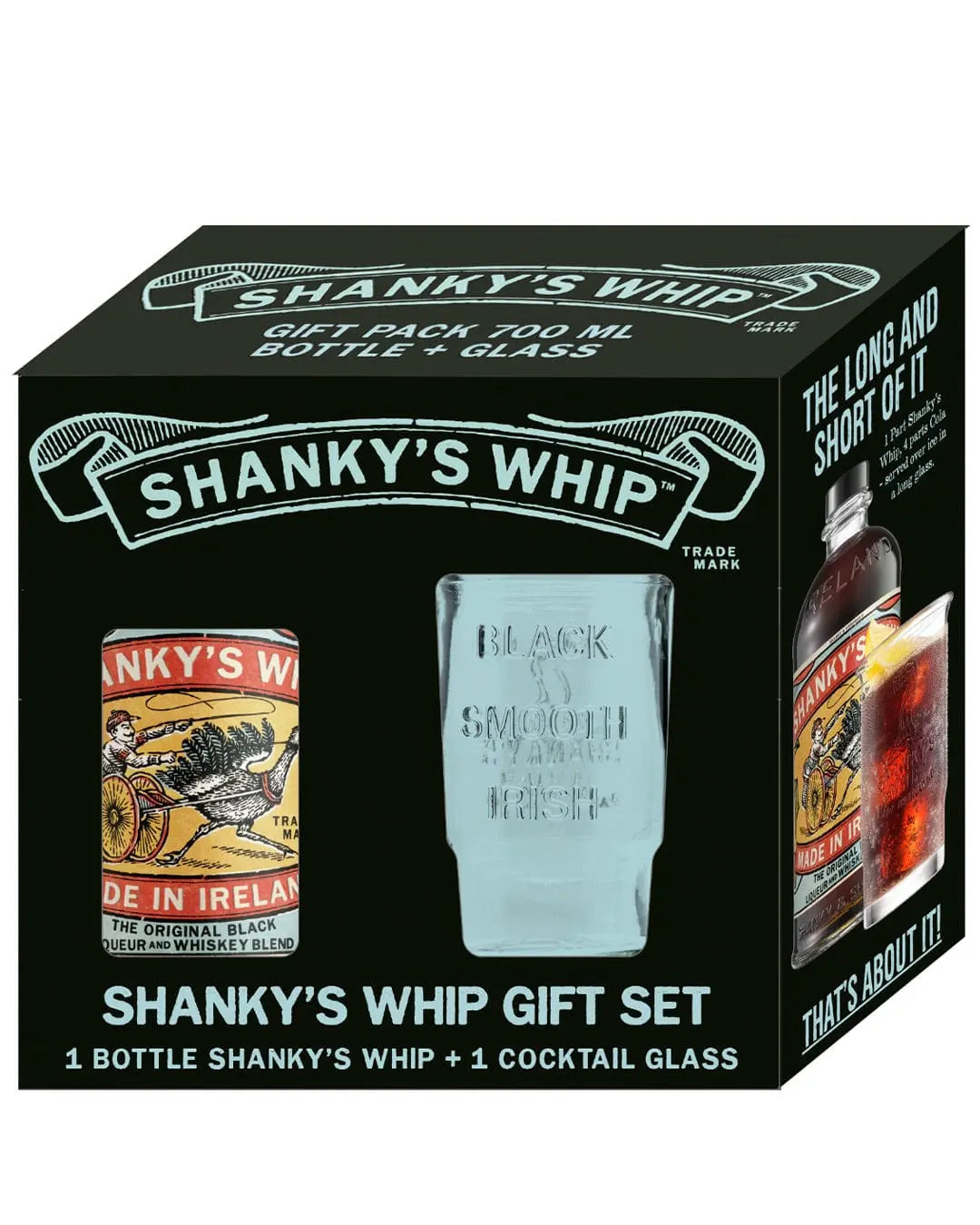 Shanky's Whip Black Irish Liqueur with Glass Gift Pack, 70 cl Whisky