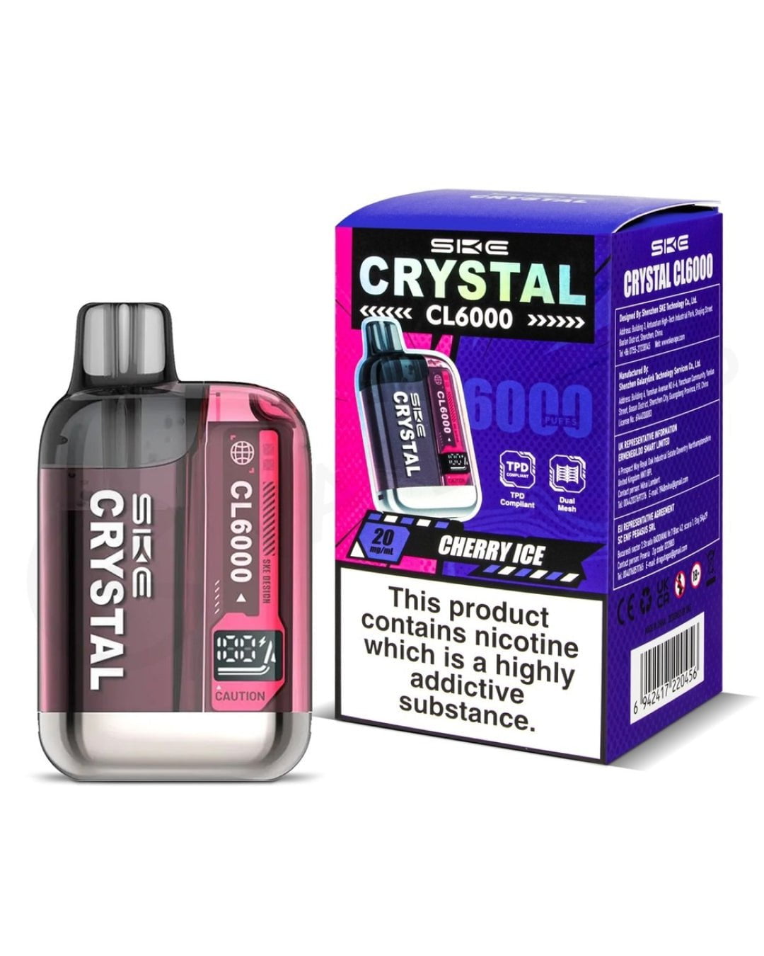 SKE Crystal CL6000 Cherry Ice  Prefilled Kit spirits