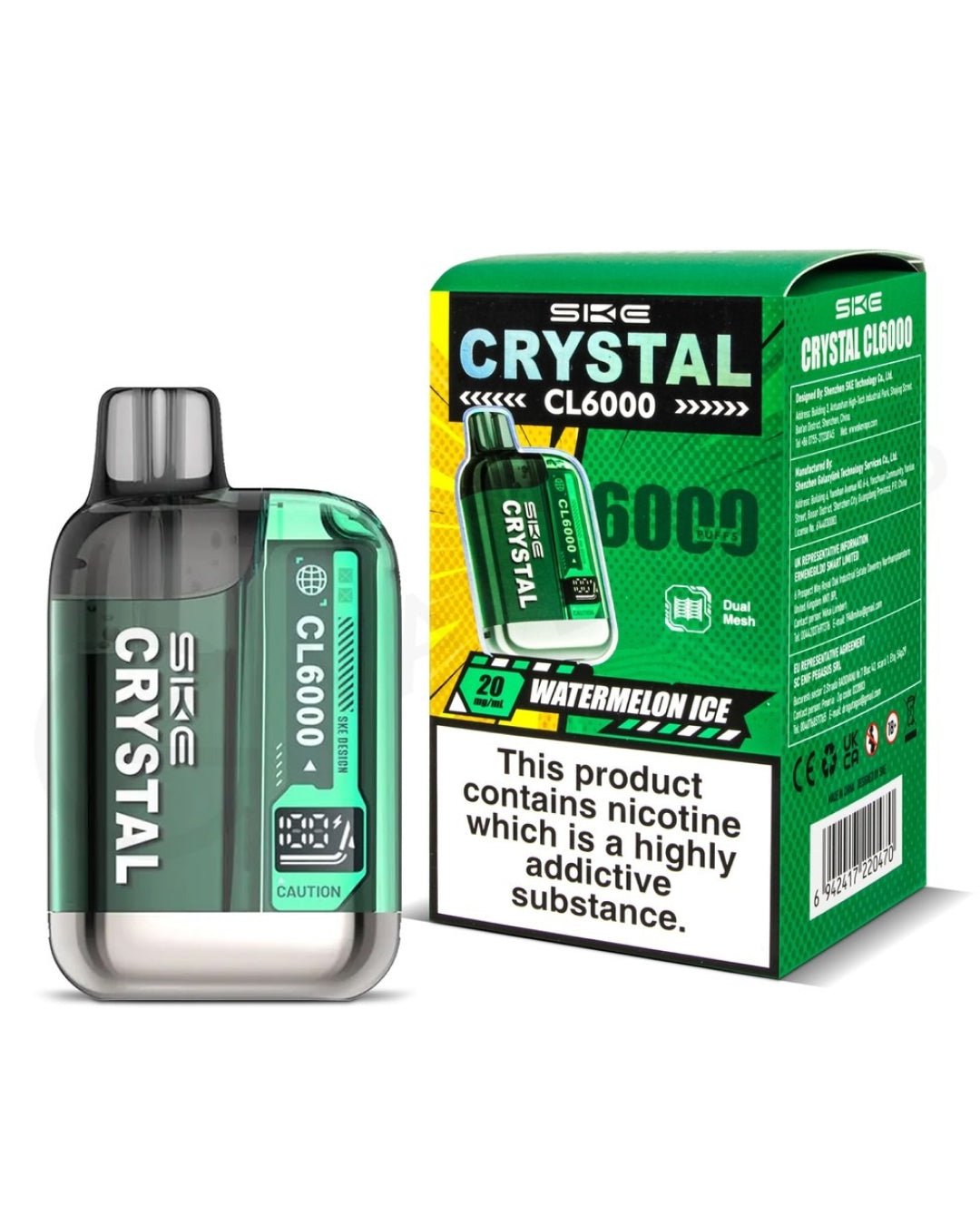 SKE Crystal CL6000 Watermelon Ice Prefilled Kit spirits