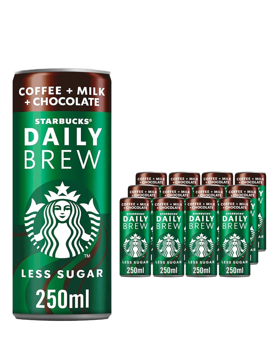 Starbucks Daily Brew Iced Coffee with Milk & Chocolate Can Multipack, 12 x 250 ml spirits