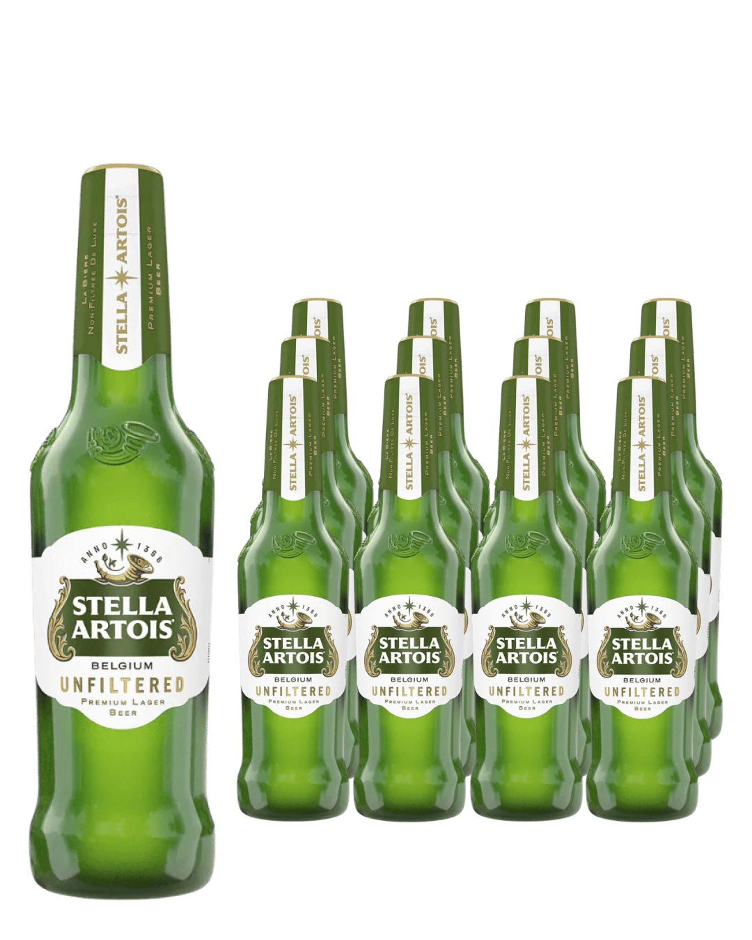 Stella Artois Premium Unfiltered Lager Beer Multipack, 12 x 330 ml Beer