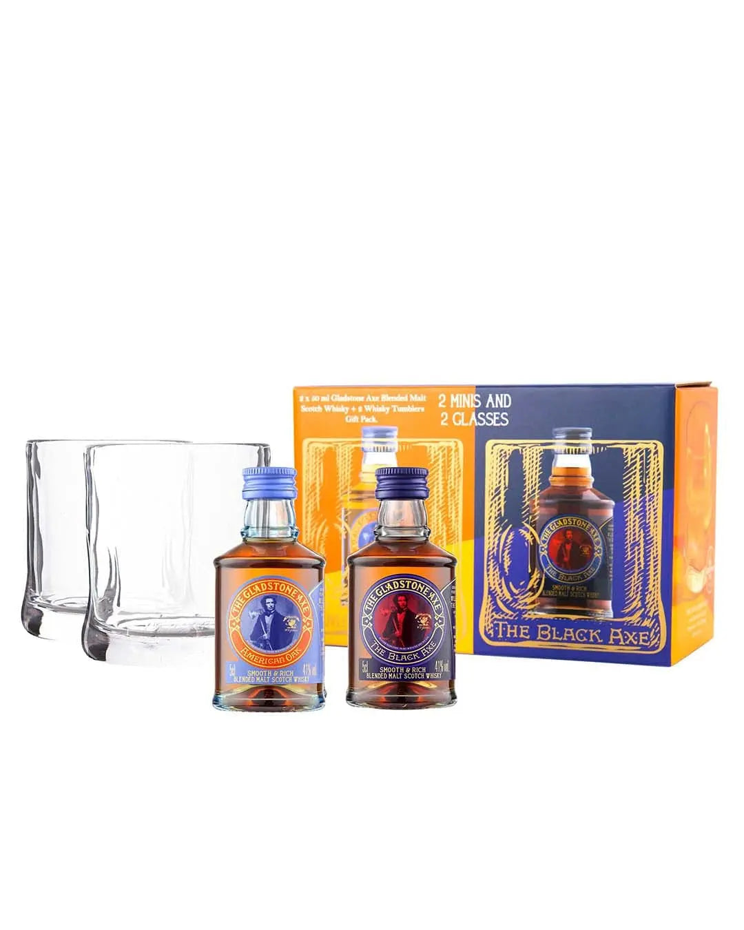 The Gladeston Axe 2 Miniature, 5 cl with 2 x Rocks Glass Spirit Miniatures