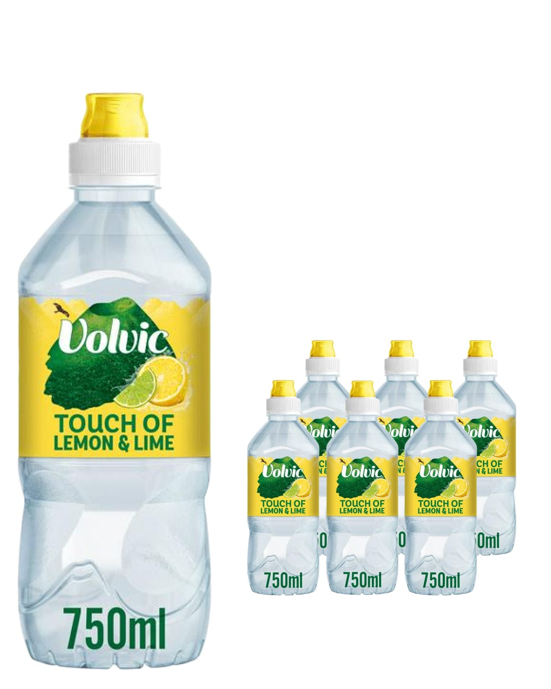 Volvic Touch of Fruit Lemon & Lime Flavoured Water Multipack, 6 x 750 ml Water