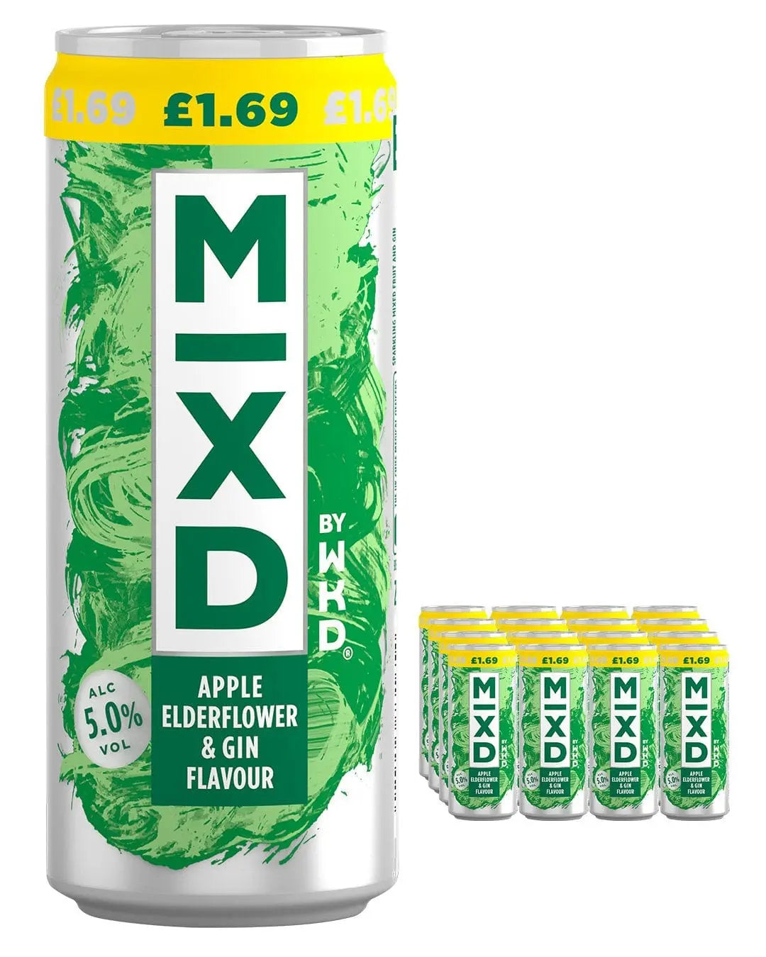 WKD Mixed Apple, Elderflower & Gin Premixed Can, 250 ml Ready Made Cocktails